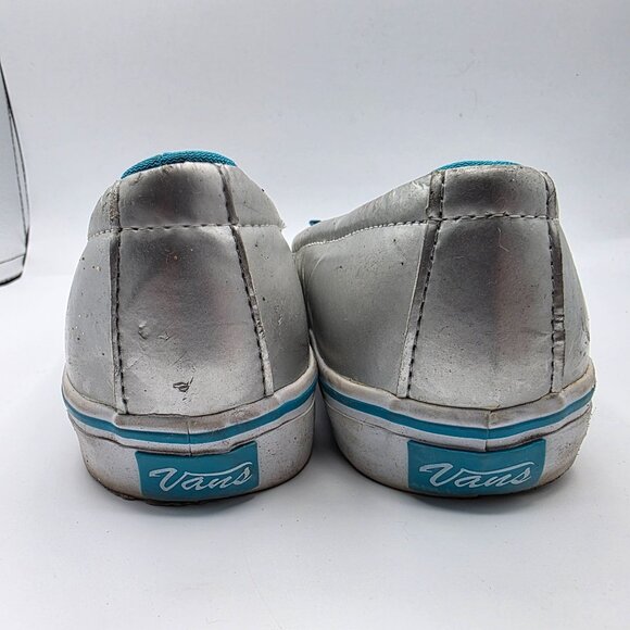 Vans X David & Goliath Womens Size 10 Silver Flat Slip On Shoes Walking Casual - Picture 5 of 13